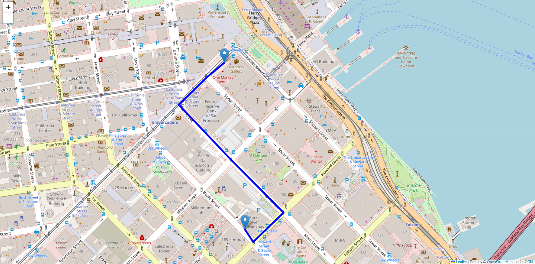 Traffic sensor map of San Francisco